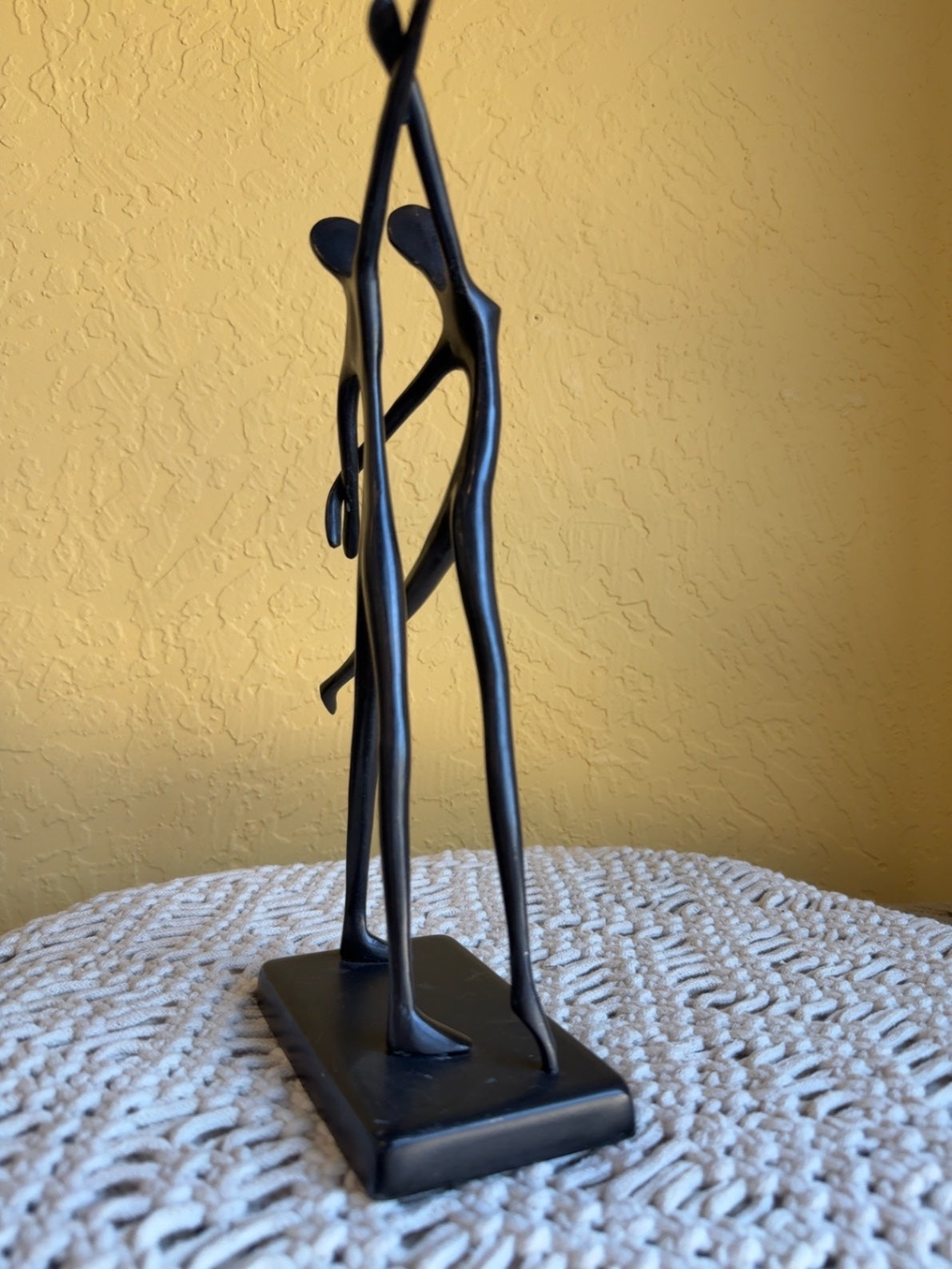 Modern Abstract Dancing Couple Sculpture | Black Contemporary Figurine | Romantic Home Décor