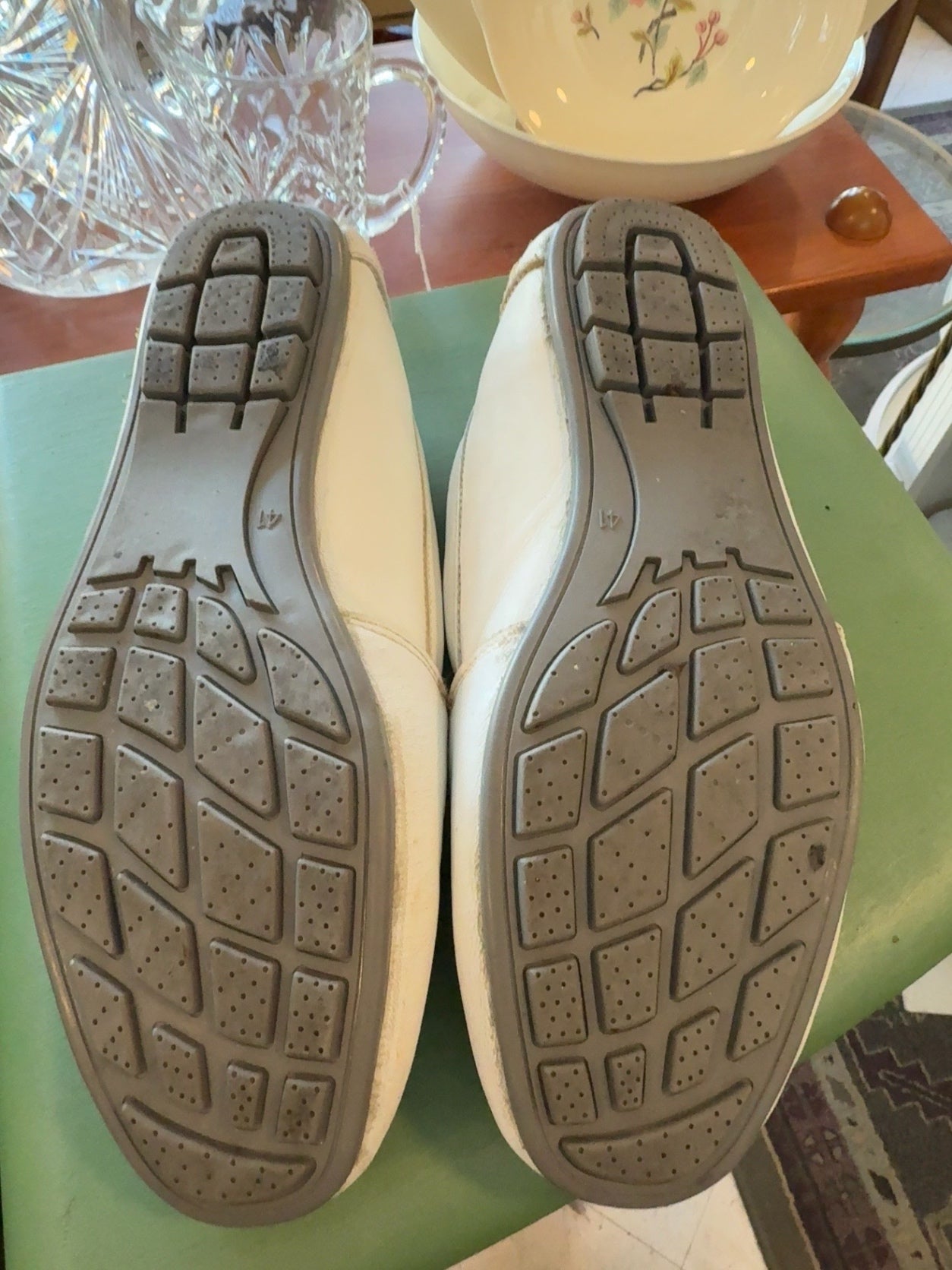 Handcrafted White Leather Loafers with Colorful Woven Textile | Women’s Artisan Slip-On Flats