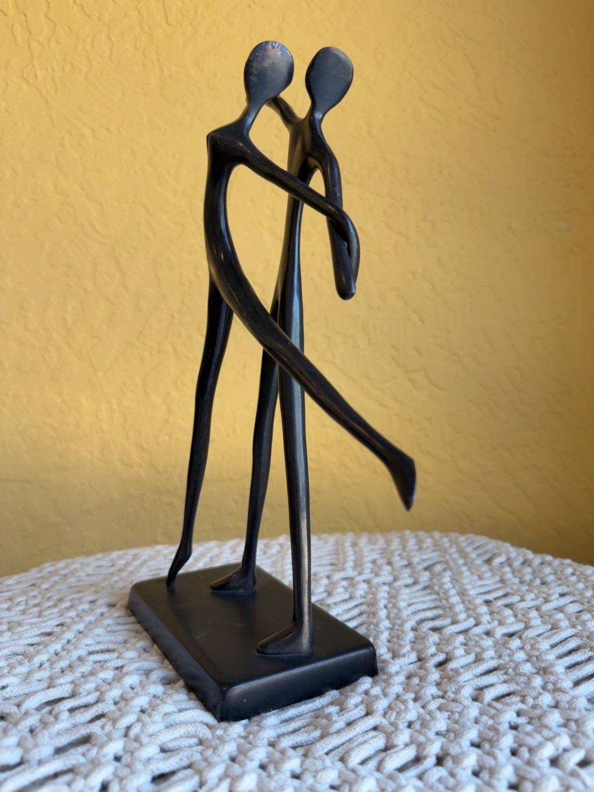 Modern Abstract Dancing Couple Sculpture | Black Contemporary Figurine | Romantic Home Décor