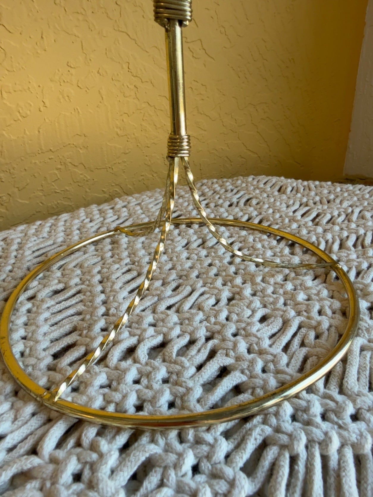 Vintage Gold Tone Jewelry Tree Display Stand | Scroll Metal Necklace & Bracelet Organizer