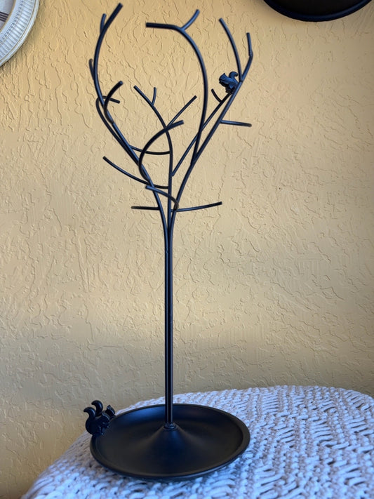 Not for Sale - Umbra LOFT Jewelry Tree by Erika Kovesdi | Modern Black Jewelry Organizer with Squirrel Accents