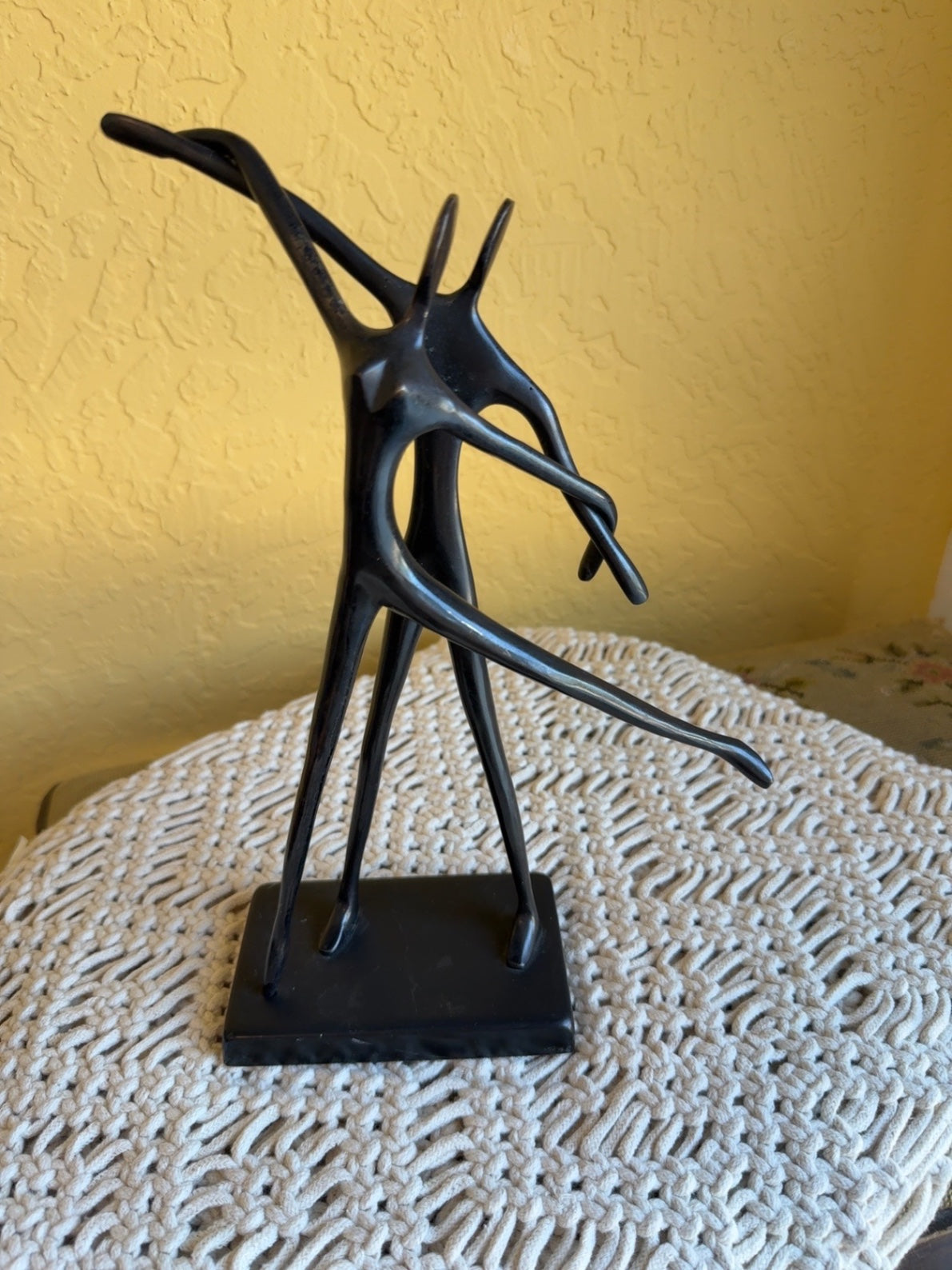 Modern Abstract Dancing Couple Sculpture | Black Contemporary Figurine | Romantic Home Décor