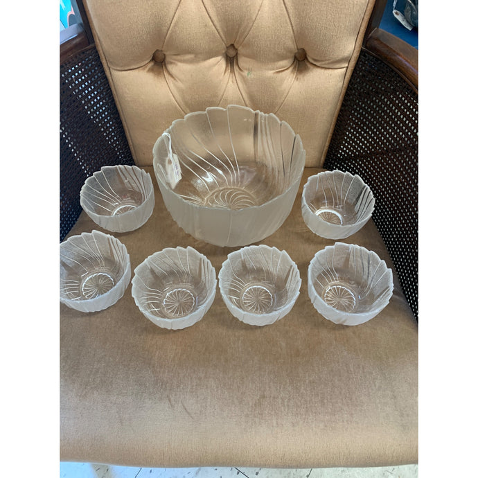 Frosted Clear Salad Bowl set of 7