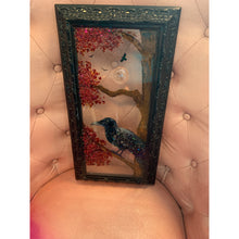 Load image into Gallery viewer, Crow with Flying Crows Resin and Glass By Kimberly Bottemiller
