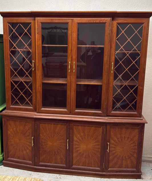 Henredon Burl Walnut China Cabinet