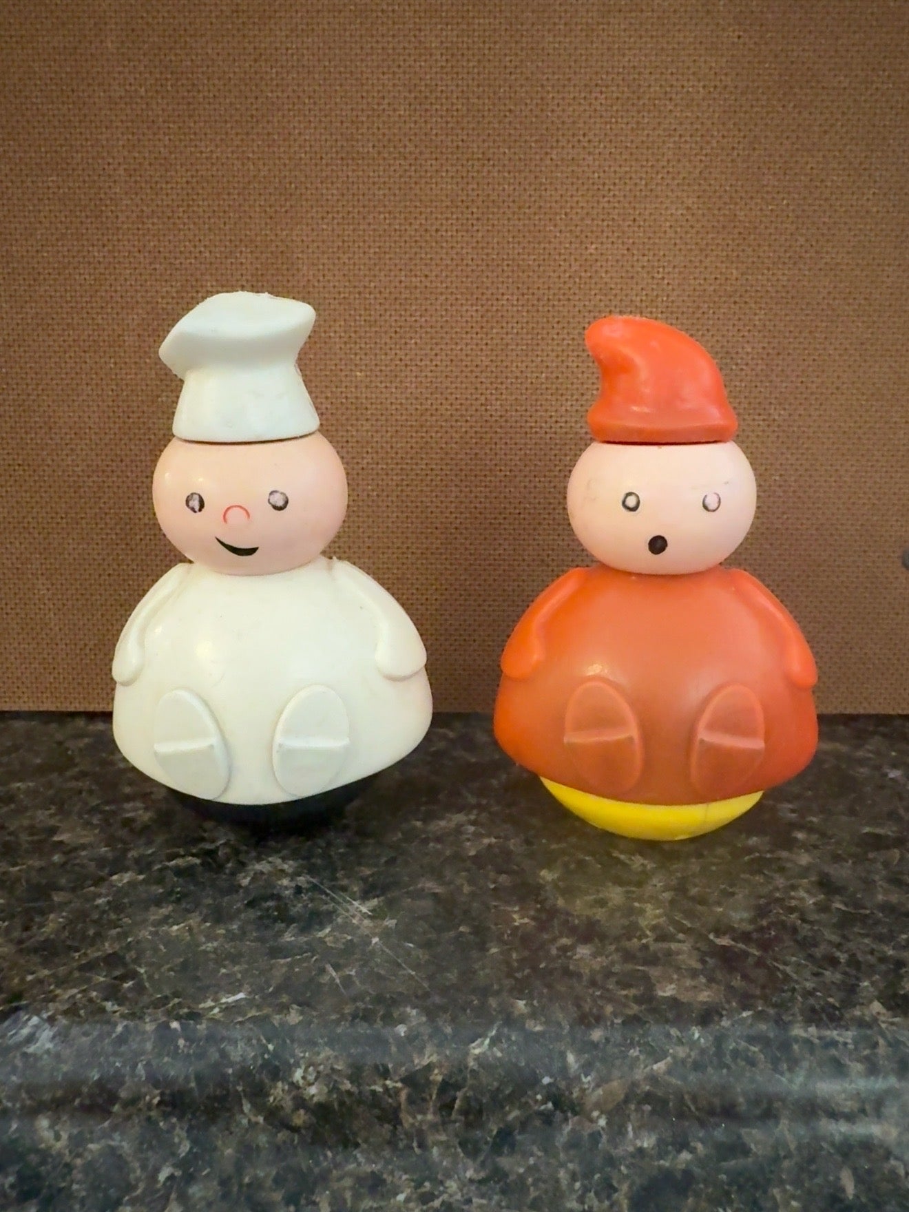 VINTAGE 1970s FISHER-PRICE THREE MEN IN A TUB ROLY-POLY FIGURES – SET OF TWO