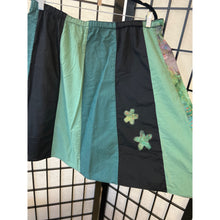 Load image into Gallery viewer, Vintage Handmade Patchwork Cotton A-Line Skirt In Shades of Blue and Green
