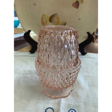 Load image into Gallery viewer, 1970s Indiana Glass Diamond Point Blush Pink Fairy Courting Lamp
