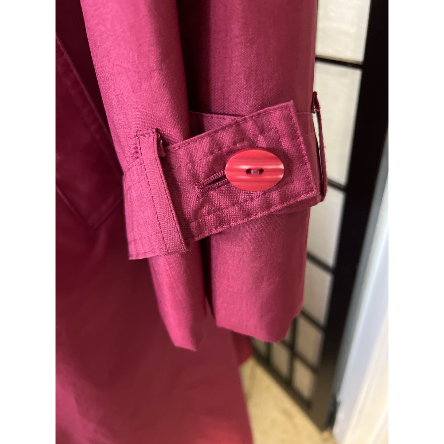 Vintage London Towne Pink Lavender Light Double Breasted Trench Style Rain Coat
