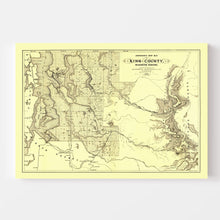 Load image into Gallery viewer, Vintage Map of King County, Washington 1888
