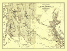 Load image into Gallery viewer, Vintage Map of King County, Washington 1888
