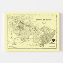 Load image into Gallery viewer, Vintage Map of Pierce County, Washington 1890
