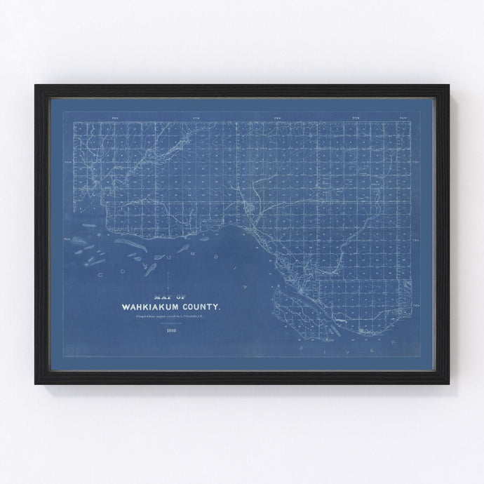 Vintage Map of Wahkiakum County, Washington 1898