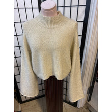 Load image into Gallery viewer, More Than Cream and Silver Mock Neck Cropped Cashmere Sweater

