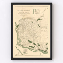 Load image into Gallery viewer, Vintage Map of Clark County, Washington 1888
