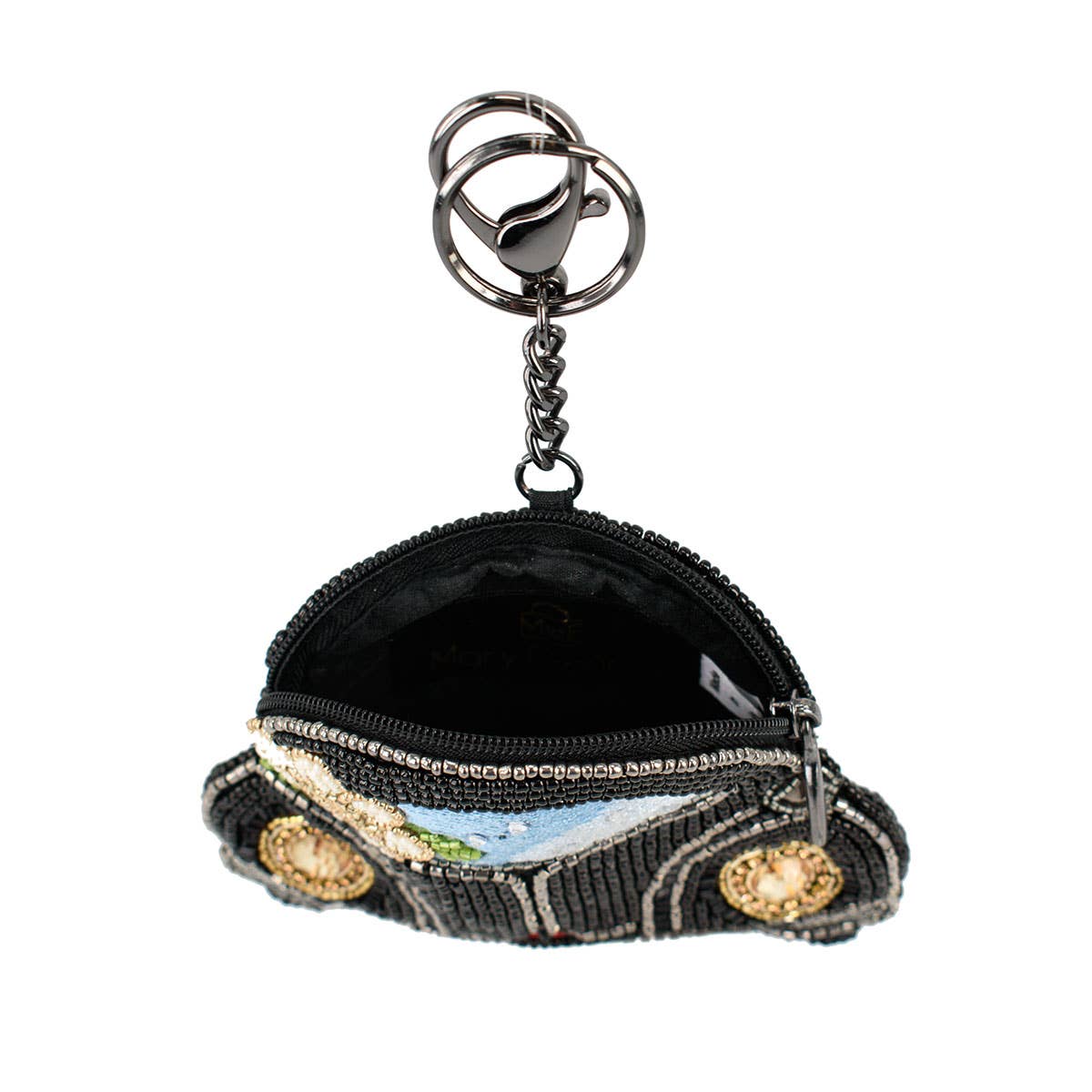 Mary Frances Accessories - On the Road Black Car White Flower Coin Purse