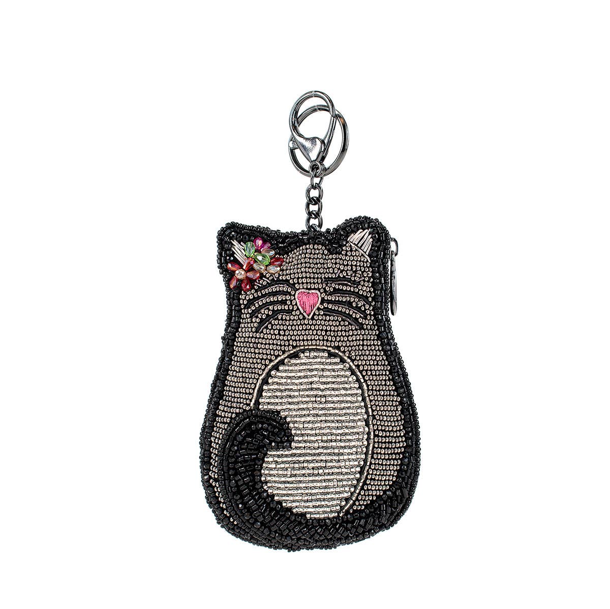 Mary Frances Accessories - Pounce Beaded Cat Coin Purse Key Fob