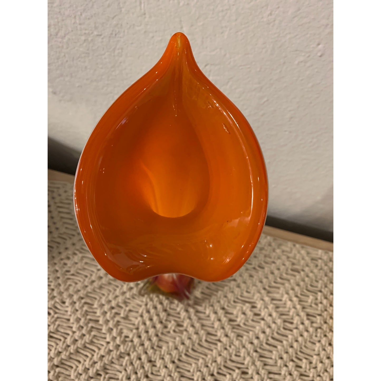 Vintage Murano Art Glass Hand Blown Tall Lilly Vase