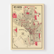 Load image into Gallery viewer, Vintage Map of Seattle, Washington 1909
