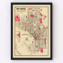 Load image into Gallery viewer, Vintage Map of Seattle, Washington 1909
