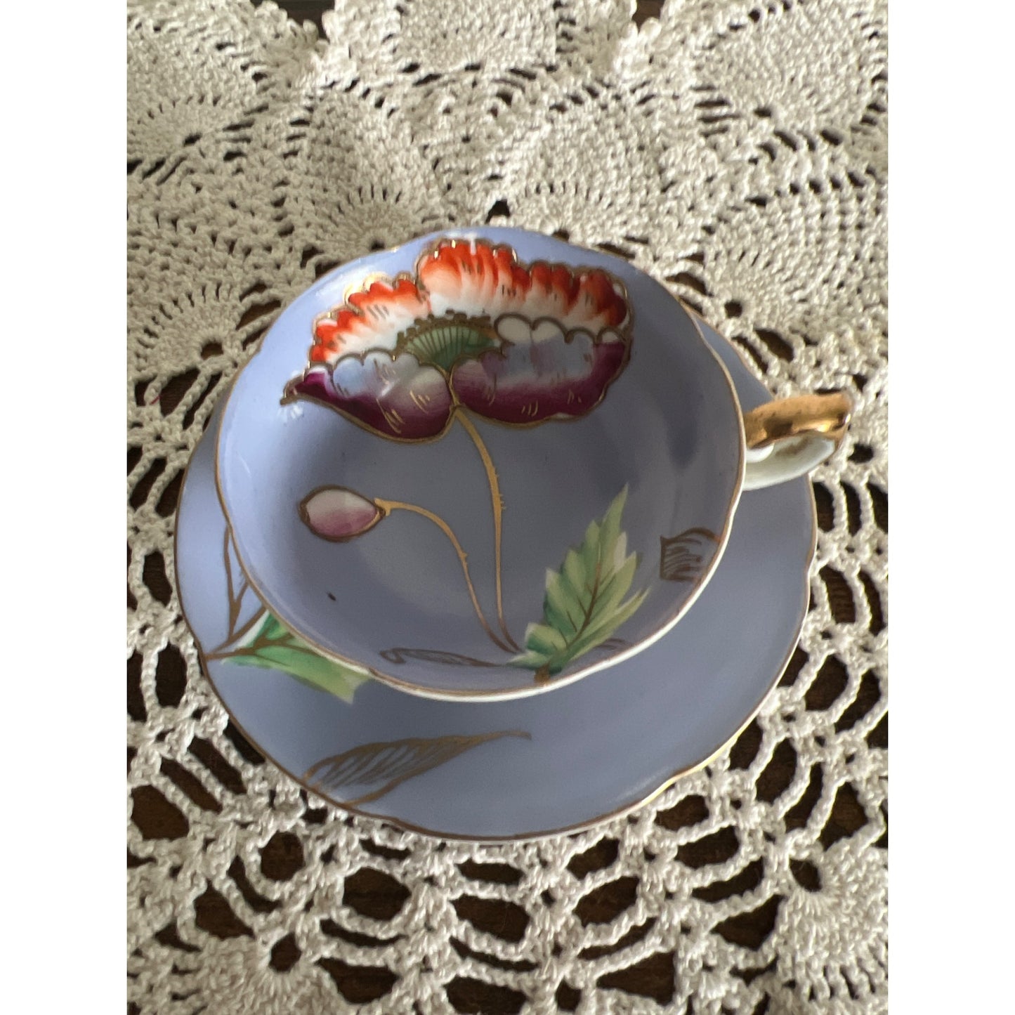 Occupied Japan Hand Painted and Gold Trimmed Teacup & Saucer