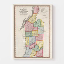 Load image into Gallery viewer, Vintage Map of Washington County, New York 1840
