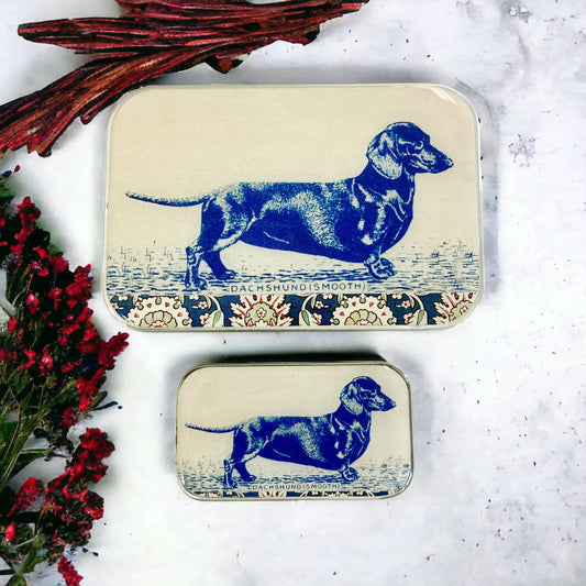 Firefly Notes - Dachshund notions tin, stitch marker tin