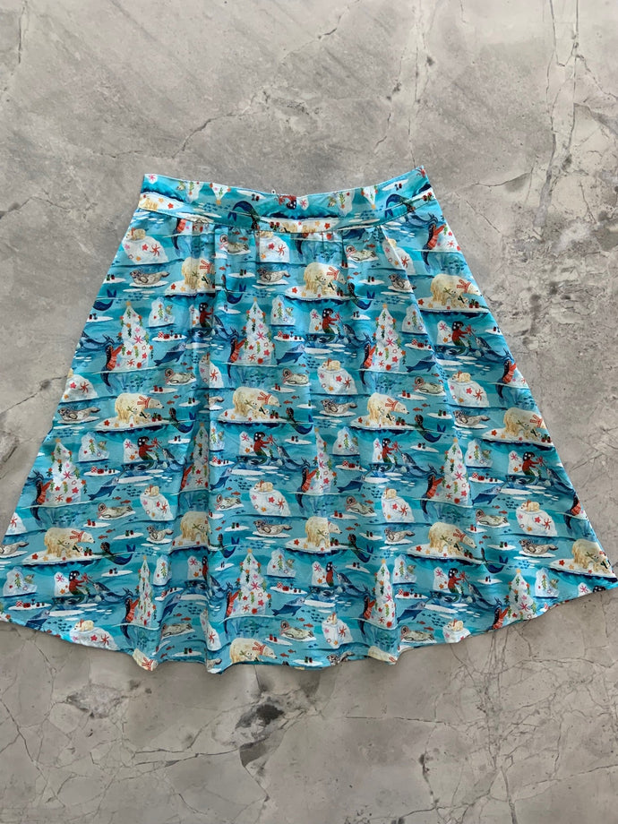 Arctic Holiday A-line Skirt - Medium only, 1 left!
