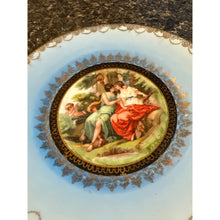 Load image into Gallery viewer, Antique Victoria China Czechoslovakia Collectable 6-1/2” Plate Depicting Dianna &amp; Callisto Angels trimmed with 22cm Gold
