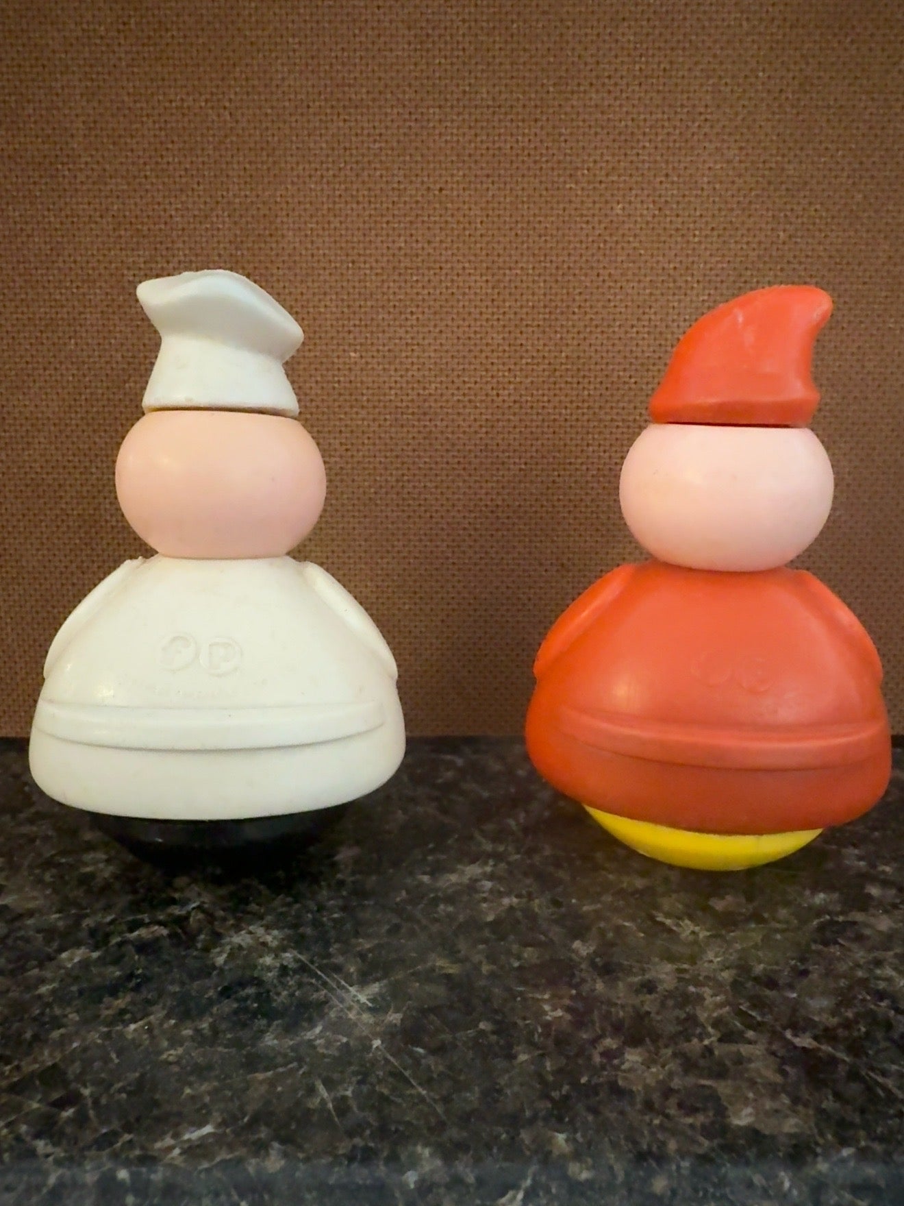 VINTAGE 1970s FISHER-PRICE THREE MEN IN A TUB ROLY-POLY FIGURES – SET OF TWO