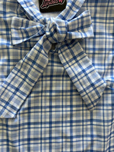 Load image into Gallery viewer, Blue Plaid Bow Top
