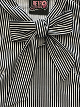 Load image into Gallery viewer, Black Striped Bow Top - 4X only
