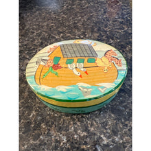 Load image into Gallery viewer, Vintage Hand Painted Trinket Box with Noah’s Arc and Animals
