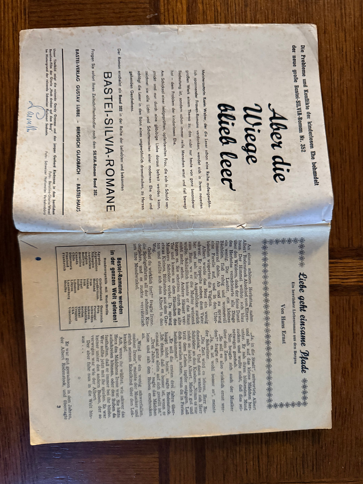Vintage Bastei Heimat-Roman Band 89 Liebe geht einsame Pfade Hans Ernst