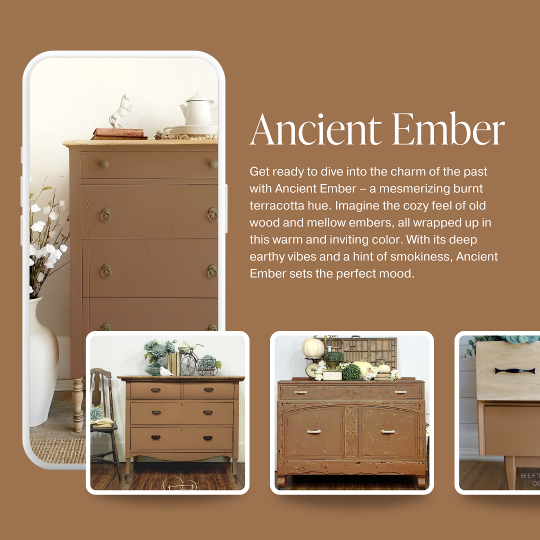 Country Chic Paint - Ancient Ember - Chalk Style Paint for Furniture & Home Decor: Pint (16 oz)