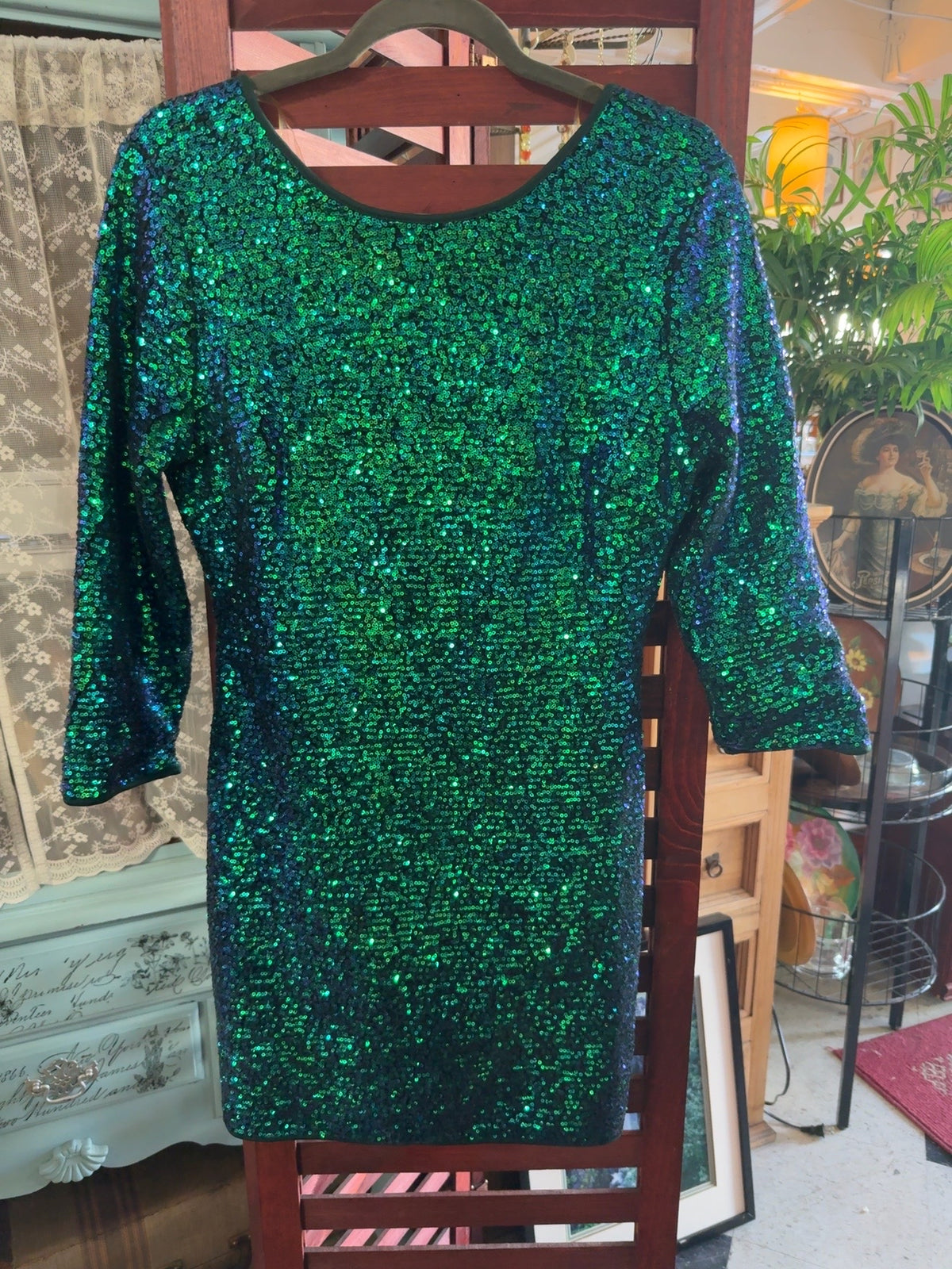 Fashion Nova Perfect Party Green Sequin Mini Dress Size M NWT