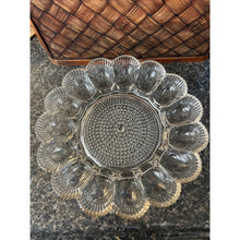 Load image into Gallery viewer, Hobnail Clear 11” Round 15 Egg &amp; Relish Tray Indiana Glass

