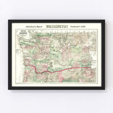 Load image into Gallery viewer, Vintage Map of Washington 1889
