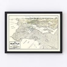 Load image into Gallery viewer, Vintage Map of Seattle, Washington 1925
