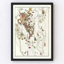 Load image into Gallery viewer, Vintage Map of Seattle, Washington 1890
