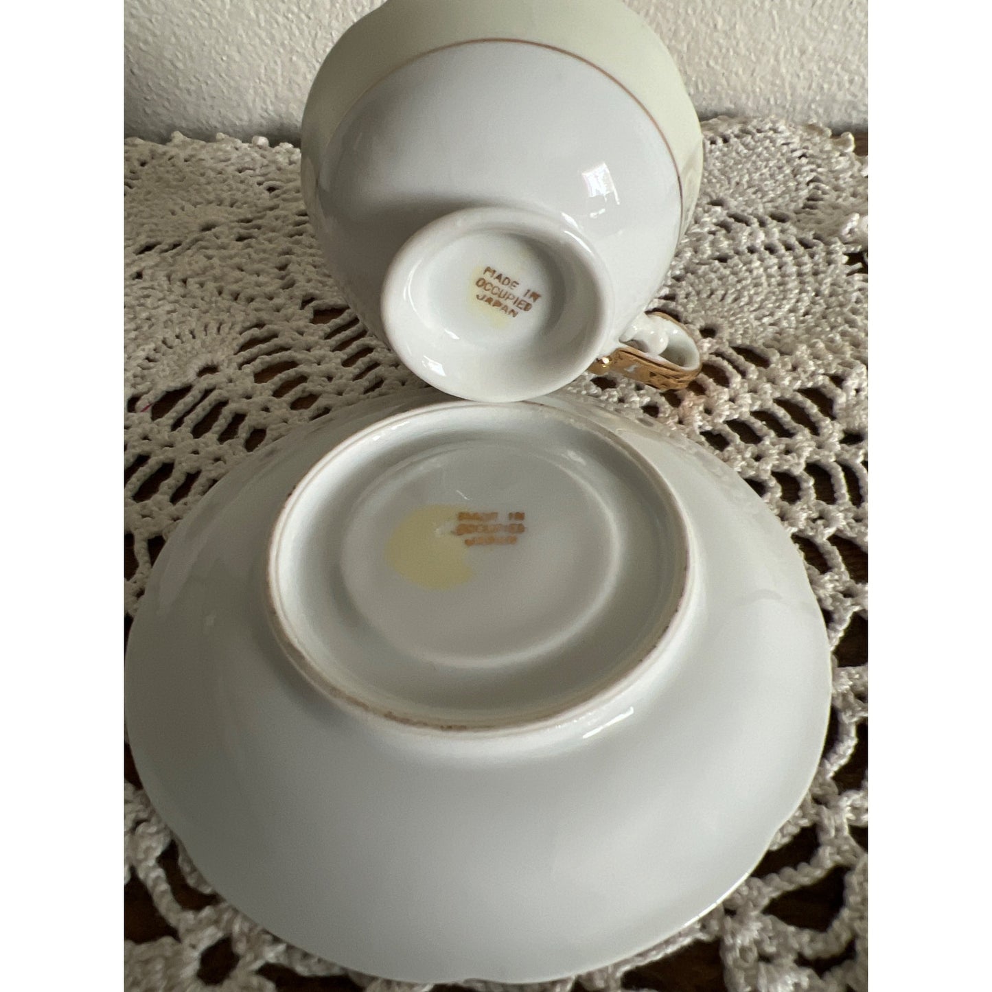 Occupied Japan Hand Painted and Gold Trimmed Teacup & Saucer