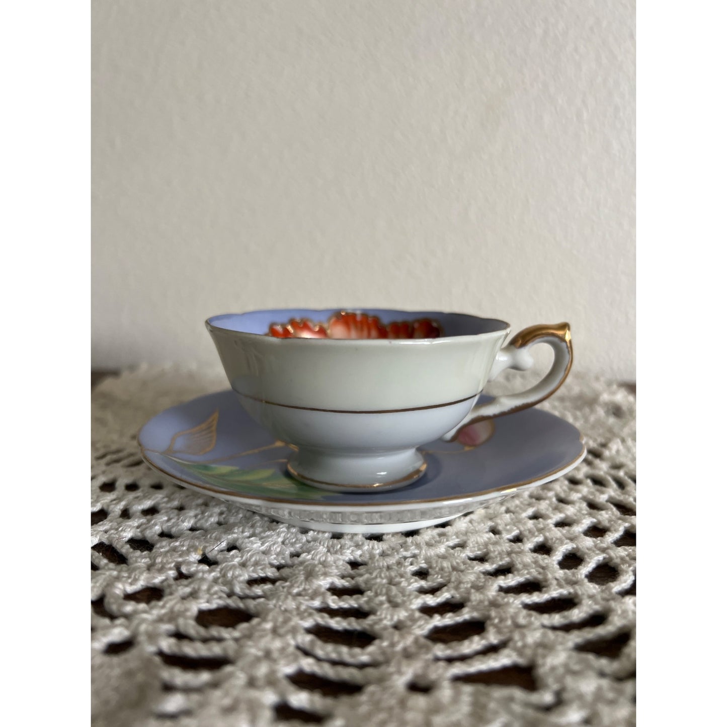 Occupied Japan Hand Painted and Gold Trimmed Teacup & Saucer