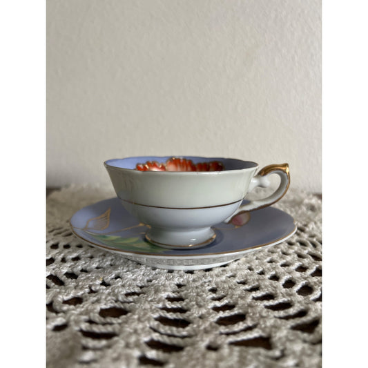 Occupied Japan Hand Painted and Gold Trimmed Teacup & Saucer