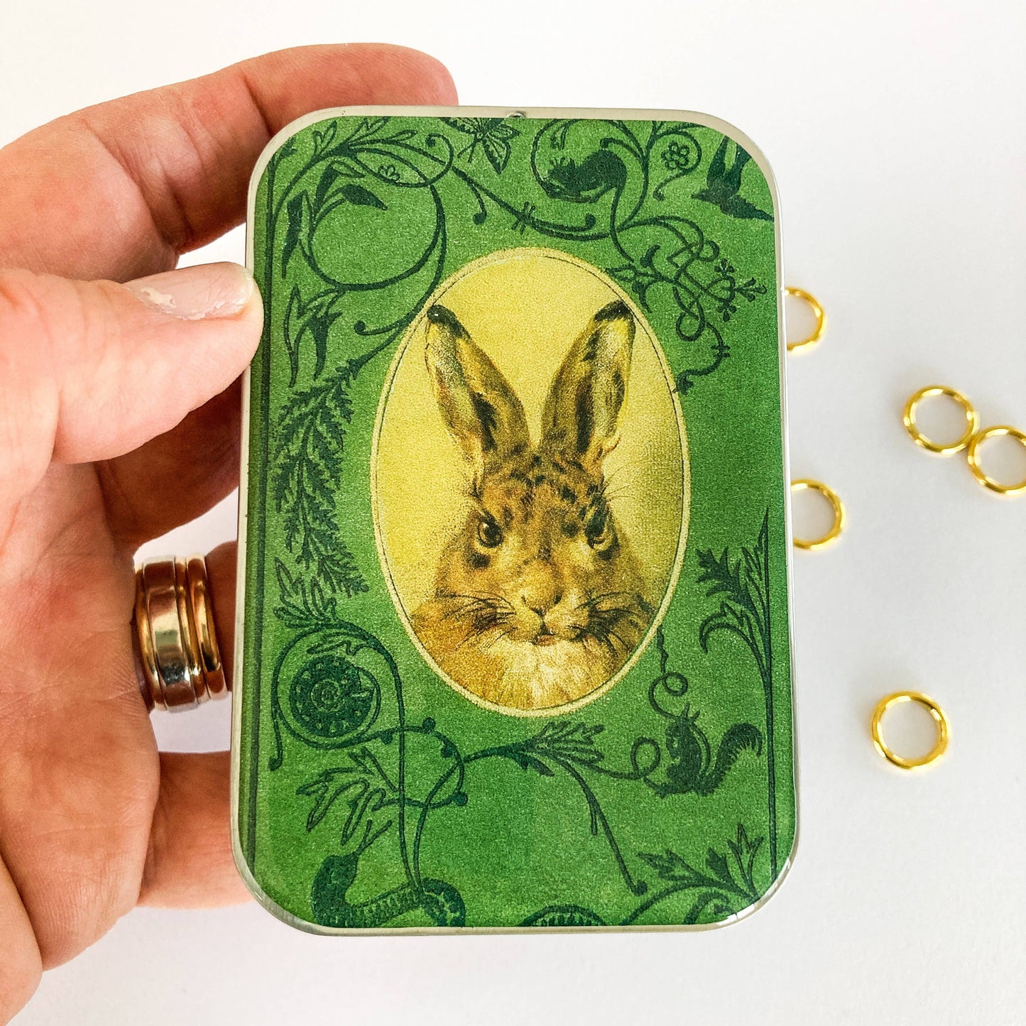 Firefly Notes - Bunny notions tin, stitch marker tin: Small