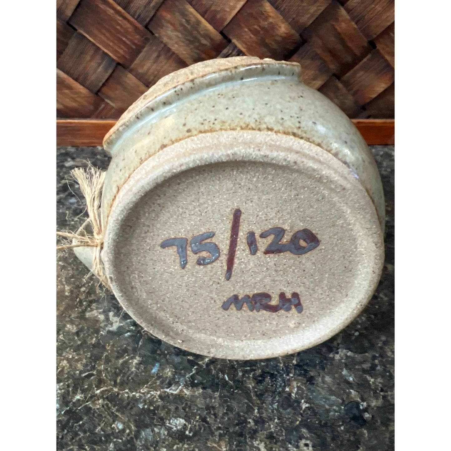 Coly Ford Fayre Stoneware Mug signed in Earthy Green and Beige