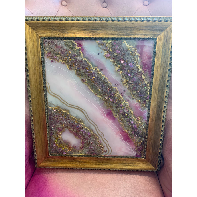 Pink Geode Resin and Glass By Kimberly Bottemiller
