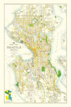 Load image into Gallery viewer, Vintage Map of Seattle, Washington 1924
