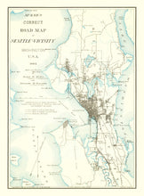 Load image into Gallery viewer, Vintage Map of Seattle, Washington 1894

