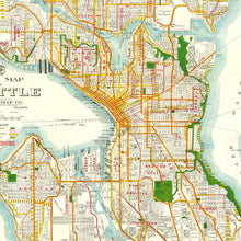 Load image into Gallery viewer, Vintage Map of Seattle, Washington 1929
