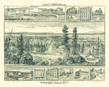 Load image into Gallery viewer, Vintage Map of Spokane Falls, Washington 1880
